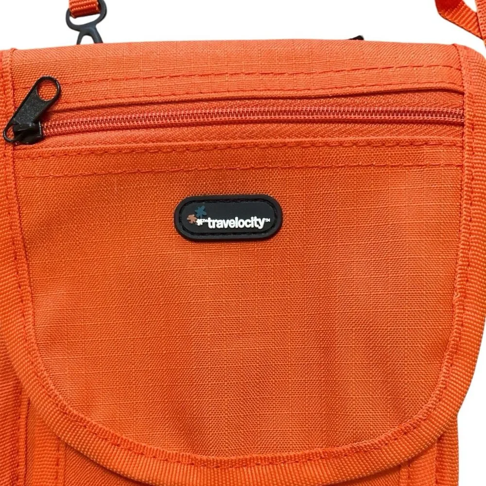 Travelocity Travel Bag Bright Orange Neck Wallet/Passport Holder